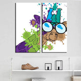 Painting by Numbers Art Comic Colorful Giraffe with Glasses 2-Panel